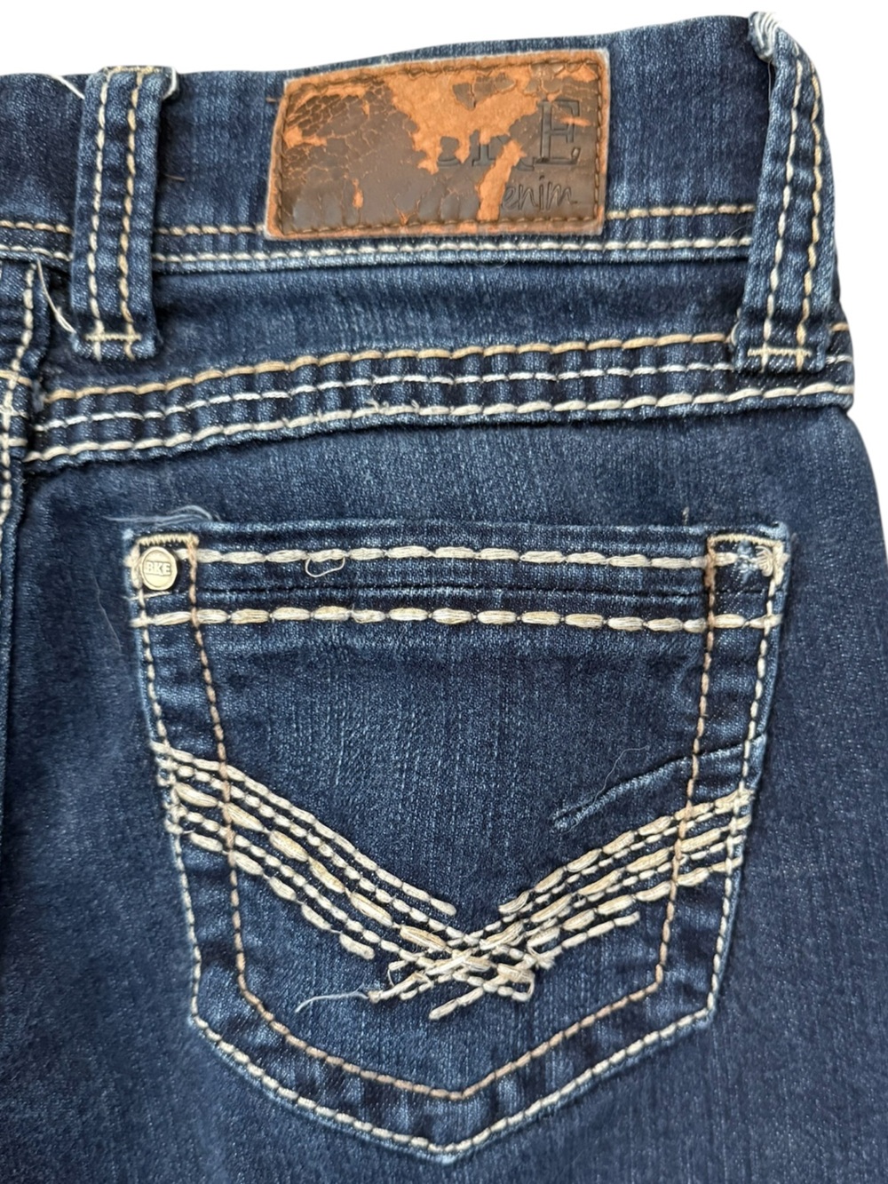BKE Addison Low Rise Jeans Women’s 25 Dark Wash Whispering Stretch Thick Stitch - Picture 5 of 15